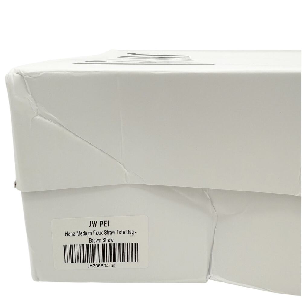 JW Pei Hana Medium Tote Bag in Tan Raffia Straw Black Trim Shoulder Bag Purse - Picture 12 of 15